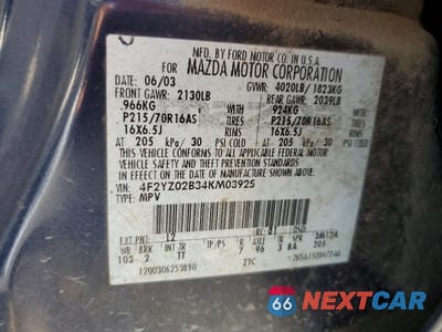 Zdjęcie 13 z 13 samochodu: 2004 MAZDA TRIBUTE DX VIN:4F2YZ02B34KM03925 - miniatura