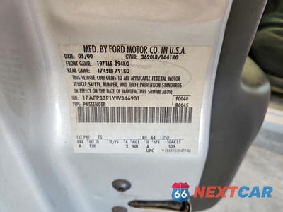 Zdjęcie 13 z 13 samochodu: 2000 FORD FOCUS LX VIN:1FAFP33P1YW346931 - miniatura