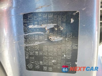 Zdjęcie 12 z 12 samochodu: 2008 KIA SORENTO EX VIN:KNDJD736485770931 - miniatura