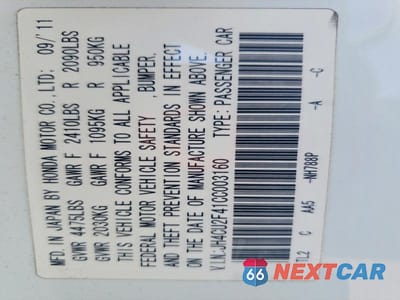 Zdjęcie 12 z 12 samochodu: 2012 ACURA TSX VIN:JH4CU2F41CC003160 - miniatura