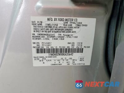 Zdjęcie 12 z 12 samochodu: 2008 FORD TAURUS X SEL VIN:1FMDK02WX8GA35642 - miniatura