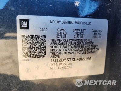 Zdjęcie 13 z 13 samochodu: 2020 CHEVROLET MALIBU LT VIN:1G1ZD5STXLF065156 - miniatura