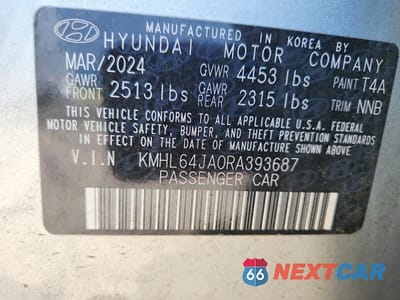 Zdjęcie 13 z 13 samochodu: 2024 HYUNDAI SONATA SEL VIN:KMHL64JA0RA393687 - miniatura