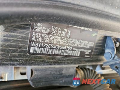 Zdjęcie 12 z 12 samochodu: 2016 BMW I3 BEV VIN:WBY1Z2C5XGV556700 - miniatura