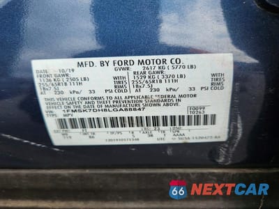 Zdjęcie 13 z 13 samochodu: 2020 FORD EXPLORER XLT VIN:1FMSK7DH8LGA88847 - miniatura