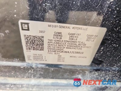 Zdjęcie 13 z 13 samochodu: 2018 CHEVROLET TRAVERSE LT VIN:1GNEVGKW4JJ138919 - miniatura