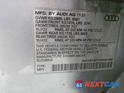 Zdjęcie 13 z 13 samochodu: 2024 AUDI Q7 PRESTIGE S-LINE VIN:WA1WXBF77RD007050 - miniatura