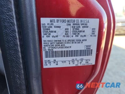 Zdjęcie 12 z 12 samochodu: 2003 FORD F-250 SUPER DUTY VIN:1FTNX21L93EC05619 - miniatura