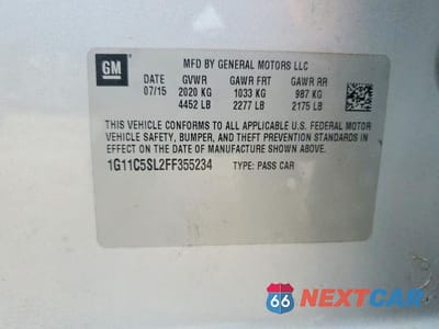 Zdjęcie 12 z 12 samochodu: 2015 CHEVROLET MALIBU 1LT VIN:1G11C5SL2FF355234 - miniatura