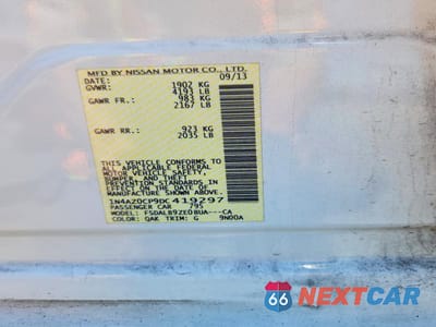 Zdjęcie 12 z 12 samochodu: 2013 NISSAN LEAF S VIN:1N4AZ0CP9DC419297 - miniatura
