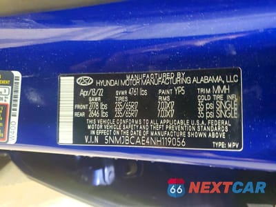 Zdjęcie 13 z 13 samochodu: 2022 HYUNDAI TUCSON SEL VIN:5NMJBCAE4NH119056 - miniatura