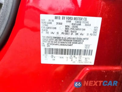 Zdjęcie 13 z 13 samochodu: 2011 FORD EDGE LIMITED VIN:2FMDK4KC3BBA23487 - miniatura