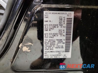 Zdjęcie 13 z 13 samochodu: 2017 NISSAN PATHFINDER S VIN:5N1DR2MM0HC696719 - miniatura