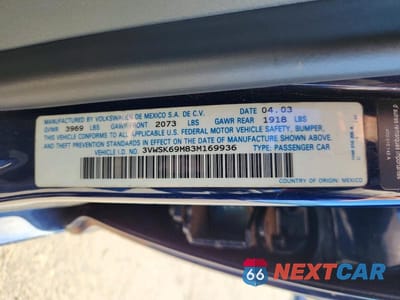 Zdjęcie 13 z 13 samochodu: 2003 VOLKSWAGEN JETTA GLS VIN:3VWSK69M83M169936 - miniatura