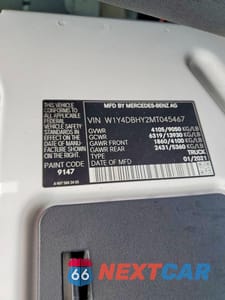 Zdjęcie 13 z 13 samochodu: 2021 MERCEDES-BENZ SPRINTER 2500 VIN:W1Y4DBHY2MT045467 - miniatura