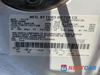 Zdjęcie 12 z 12 samochodu: 2015 FORD F250 SUPER DUTY VIN:1FT7X2B60FEC07510 - miniatura