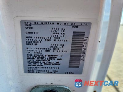 Zdjęcie 13 z 13 samochodu: 2015 NISSAN NV200 S - DELIVERY VAN VIN:3N6CM0KN6FK727748 - miniatura