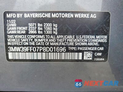 Zdjęcie 12 z 12 samochodu: 2023 BMW 330E VIN:3MW39FF07P8D01696 - miniatura