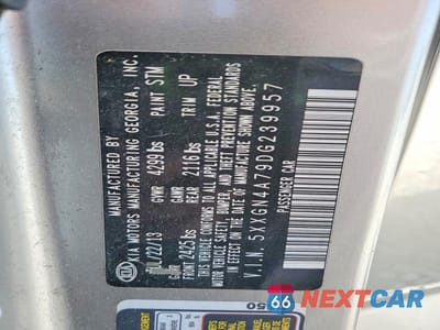 Zdjęcie 13 z 13 samochodu: 2013 KIA OPTIMA EX VIN:5XXGN4A79DG239957 - miniatura
