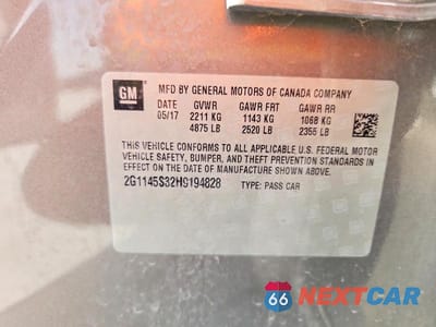 Zdjęcie 13 z 13 samochodu: 2017 CHEVROLET IMPALA PREMIER VIN:2G1145S32H9194828 - miniatura