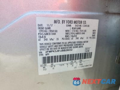 Zdjęcie 14 z 14 samochodu: 2018 FORD EDGE SEL VIN:2FMPK3J81JBB28032 - miniatura