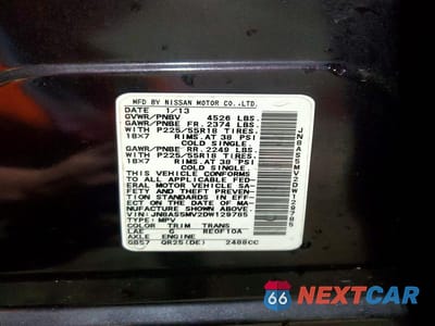 Zdjęcie 13 z 13 samochodu: 2013 NISSAN ROGUE S VIN:JN8AS5MV2DW129785 - miniatura