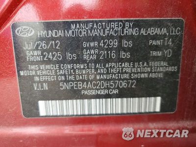 Zdjęcie 13 z 13 samochodu: 2013 HYUNDAI SONATA GLS VIN:5NPEB4AC2DH570672 - miniatura