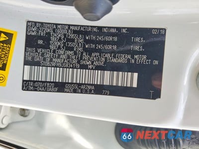 Zdjęcie 13 z 13 samochodu: 2018 TOYOTA HIGHLANDER LE VIN:5TDBZRFH9JS834119 - miniatura