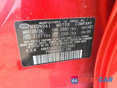 Zdjęcie 12 z 12 samochodu: 2014 HYUNDAI ELANTRA LIMITED VIN:KMHDH4AE0EU179082 - miniatura