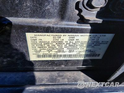 Zdjęcie 12 z 12 samochodu: 2008 NISSAN ALTIMA 2.5 VIN:1N4AL21E08N491689 - miniatura