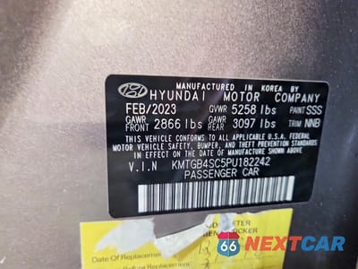 Zdjęcie 12 z 12 samochodu: 2023 GENESIS G80 2.5T VIN:KMTGB4SC5PU182242 - miniatura