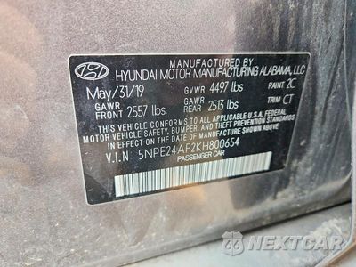 Zdjęcie 13 z 13 samochodu: 2019 HYUNDAI SONATA SE VIN:5NPE24AF2KH800654 - miniatura