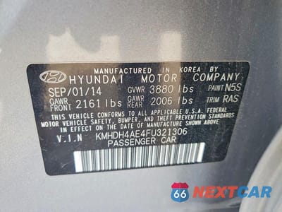 Zdjęcie 12 z 12 samochodu: 2015 HYUNDAI ELANTRA LIMITED VIN:KMHDH4AE4FU321306 - miniatura