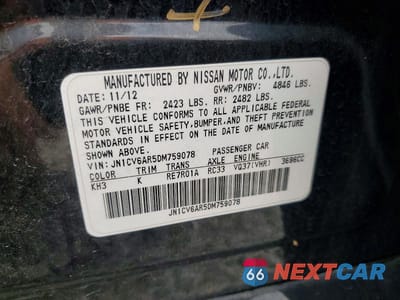 Zdjęcie 12 z 12 samochodu: 2013 INFINITI G37 SEDAN X VIN:JN1CV6AR5DM759078 - miniatura