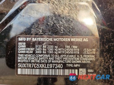 Zdjęcie 12 z 12 samochodu: 2019 BMW X3 SDRIVE30I VIN:5UXTR7C5XKLE97340 - miniatura