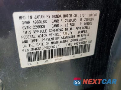 Zdjęcie 12 z 12 samochodu: 2008 ACURA RL VIN:JH4KB16698C003573 - miniatura