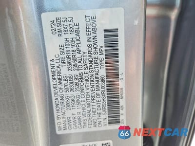 Zdjęcie 12 z 12 samochodu: 2024 HONDA CR-V SPORT-L VIN:5J6RS5H8XRL003860 - miniatura