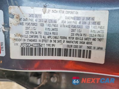 Zdjęcie 13 z 13 samochodu: 2012 MAZDA CX-9 VIN:JM3TB2DA4C0335411 - miniatura