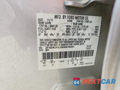 Zdjęcie 13 z 13 samochodu: 2011 FORD EDGE SE VIN:2FMDK3GC0BBB18091 - miniatura