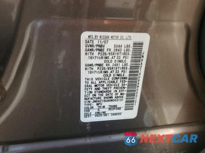 Zdjęcie 12 z 12 samochodu: 2009 NISSAN MURANO S VIN:JN8AZ18U99W003131 - miniatura