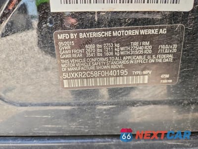 Zdjęcie 13 z 13 samochodu: 2015 BMW X5 SDRIVE35I VIN:5UXKR2C58F0H40195 - miniatura