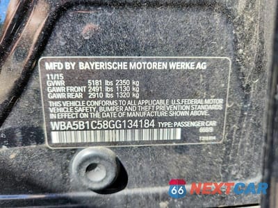 Zdjęcie 12 z 12 samochodu: 2016 BMW 535 I VIN:WBA5B1C58GG134184 - miniatura