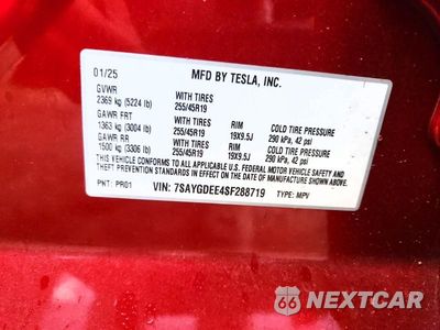 Zdjęcie 12 z 12 samochodu: 2025 TESLA MODEL Y VIN:7SAYGDEE4SF288719 - miniatura