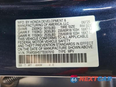Zdjęcie 13 z 13 samochodu: 2026 HONDA CR-V SPORT VIN:7FARS6H57TE007610 - miniatura