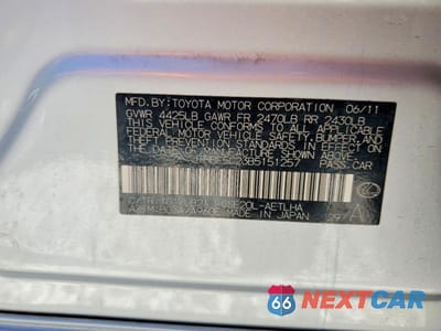 Zdjęcie 12 z 12 samochodu: 2011 LEXUS IS 250 VIN:JTHBF5C23B5151257 - miniatura
