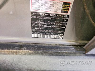 Zdjęcie 13 z 13 samochodu: 2010 MERCEDES-BENZ ML 350 4MATIC VIN:4JGBB8GB2AA548274 - miniatura