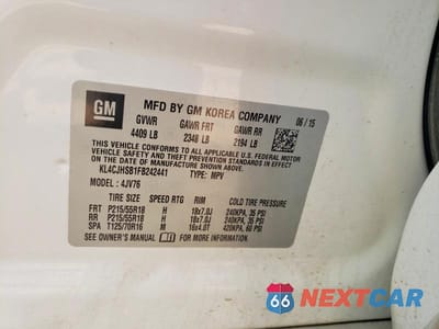 Zdjęcie 14 z 14 samochodu: 2015 BUICK ENCORE VIN:KL4CJHSB1FB242441 - miniatura
