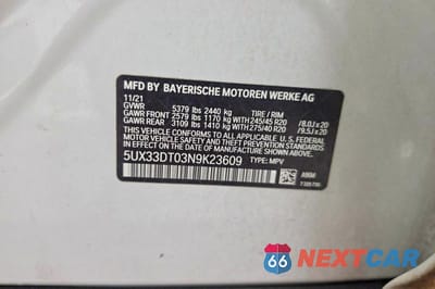 Zdjęcie 10 z 14 samochodu: 2022 BMW X4 XDRIVE30I VIN:5UX33DT03N9K23609 - miniatura