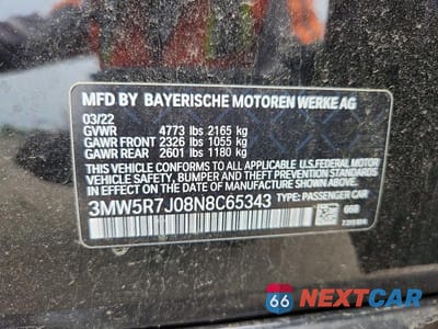 Zdjęcie 12 z 12 samochodu: 2022 BMW 330XI VIN:3MW5R7J08N8C65343 - miniatura