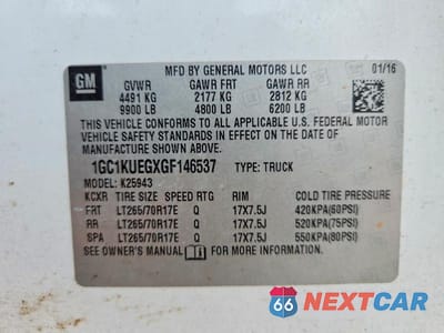 Zdjęcie 12 z 12 samochodu: 2016 CHEVROLET SILVERADO K2500 HEAVY DUTY VIN:1GC1KUEGXGF146537 - miniatura